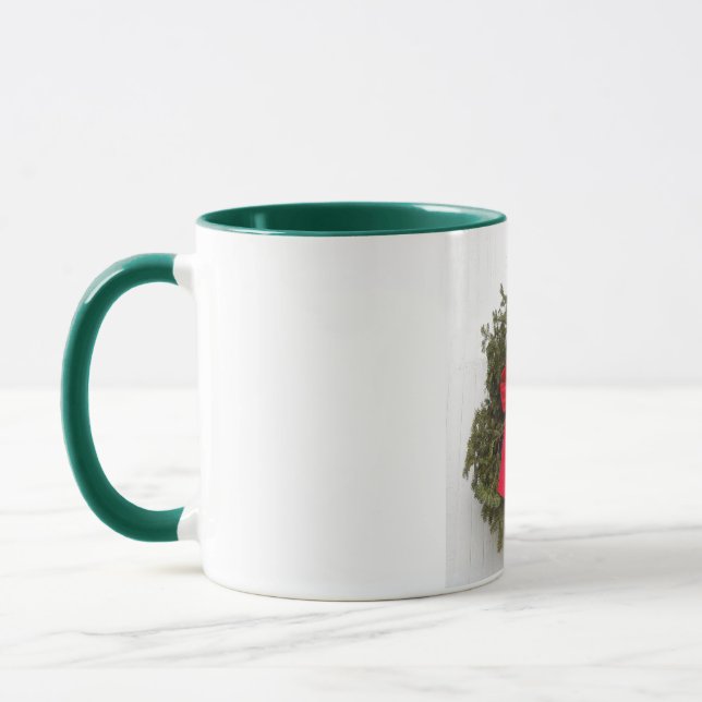 God jul och Gräs på Barn Door Mugg (Vänster)