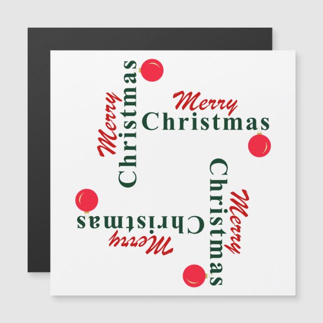 God jul och Hängande magnetkort för prydnadsföremå (Fram/baksida)