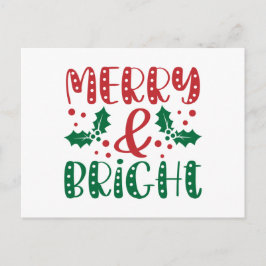 God jul och Helgdag för ljusröd Grönt Vykort