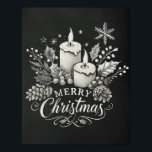 God jul och Holly Chalkboard Poster<br><div class="desc">Ta en varm, mysigt beröring till din helgdag-dekoration med den här eleganten, God jul poster. Med två lysande ljus omgivna av holly, pinekoner och festbär förkroppsligar denna rustikdesign säsongens anda. Den vintage-inspirerade kritkonsten lägger till en tidlös charm, perfekt för att dekorera hem, kontor eller julfester. Vare sig du är tittar...</div>