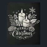 God jul och Holly Chalkboard Poster<br><div class="desc">Ta en varm, mysigt beröring till din helgdag-dekoration med den här eleganten, God jul poster. Med två lysande ljus omgivna av holly, pinekoner och festbär förkroppsligar denna rustikdesign säsongens anda. Den vintage-inspirerade kritkonsten lägger till en tidlös charm, perfekt för att dekorera hem, kontor eller julfester. Vare sig du är tittar...</div>