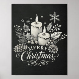 God jul och Holly Chalkboard Poster
