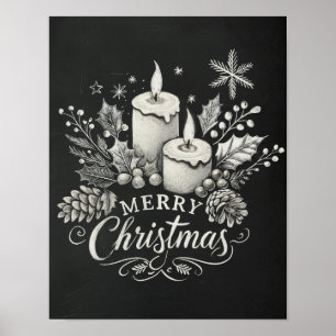God jul och Holly Chalkboard Poster