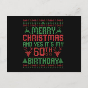 God Jul Och Ja Det är Min 60-årsdagspresent Vykort
