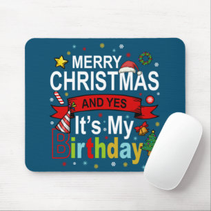 God jul och ja, det är min födelsedag. musmatta