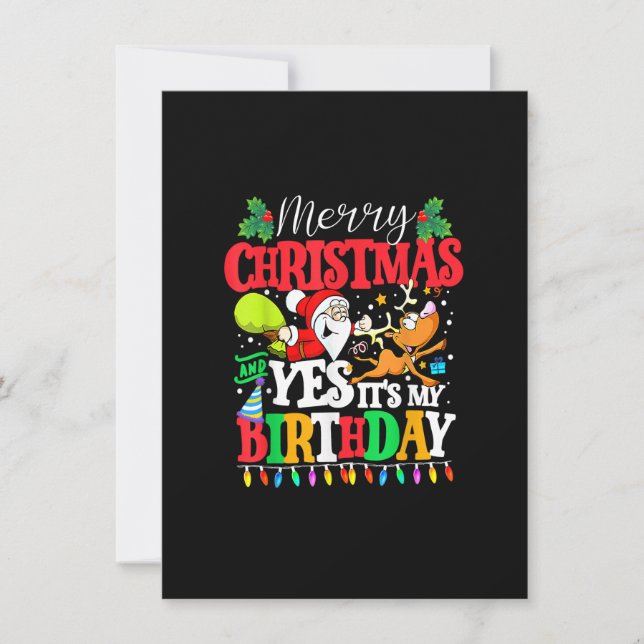 God jul och ja, det är min födelsedagspojke i Jula Inbjudningar (Framsida)