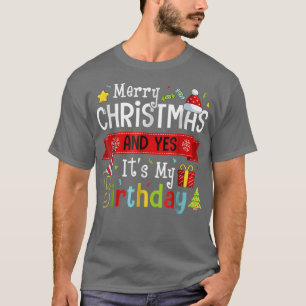 God jul och ja min födelsedag på Julafton Pa T Shirt