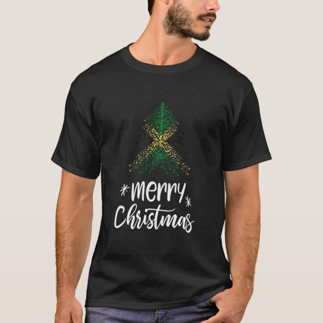 God jul och Jamaica flagga T-Shirt (Framsida)