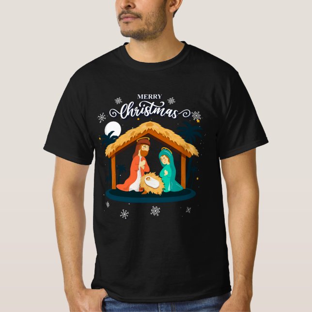 God jul och kreativitet Scene Christian Faith T Shirt (Framsida)