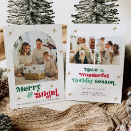 God jul och lätt fotoport Helgdag Card Boho jul Julkort