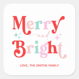 God jul och lätt Rosa Röda presenter Sticker Fyrkantigt Klistermärke