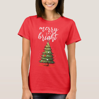 God jul och lätta moderna röda kvinnor t shirt
