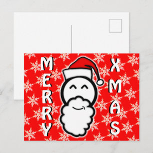 God jul och leende Jultomten Helg Vykort
