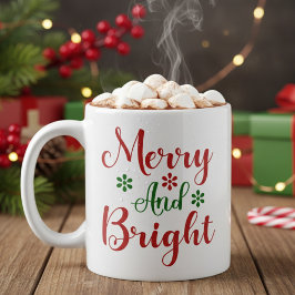God jul och ljus Festive Red och Grönt Jul Kaffemugg