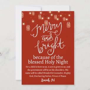 God jul och ljus Heliga Red Mason Light Julkort