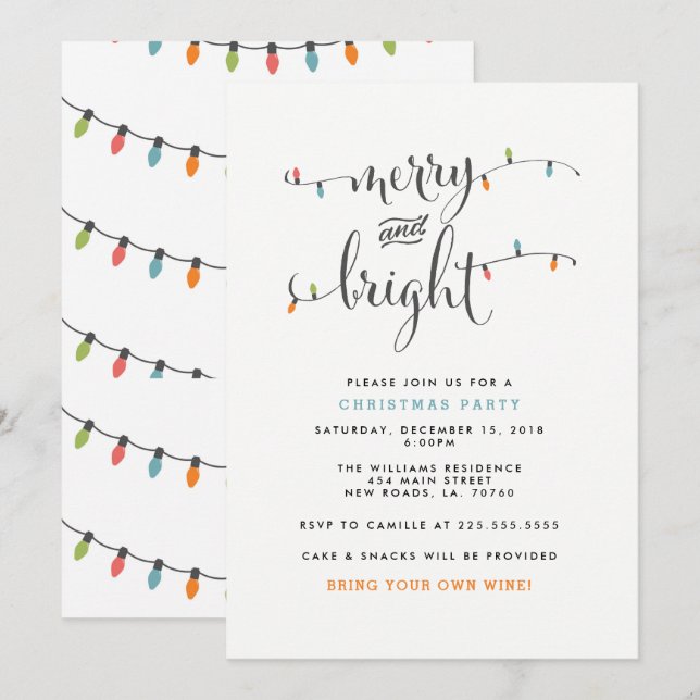 God jul och ljus jul Party Inbjudningar (Fram/baksida)