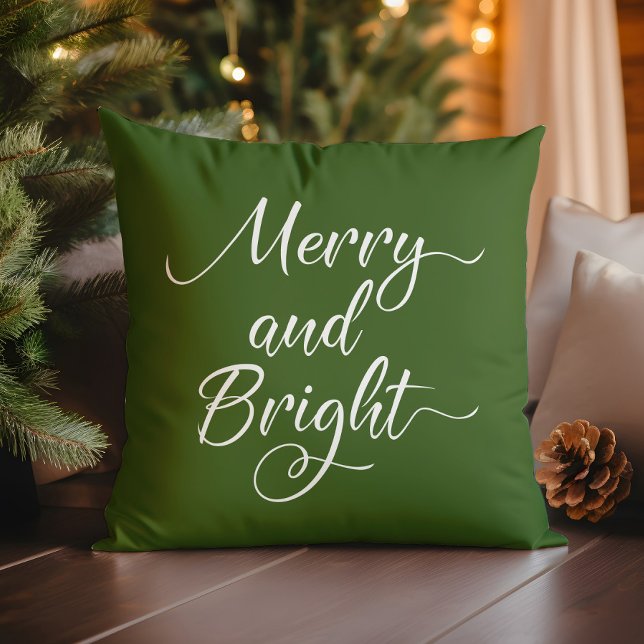 God jul och ljusröd Grönt Kudde (Skapare uppladdad)
