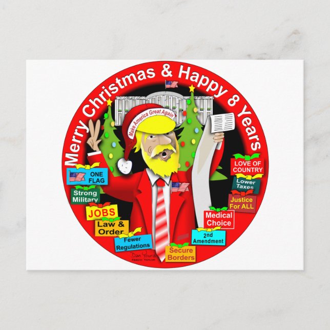 God jul och Lycklig 8 år Helg Vykort (Framsida)