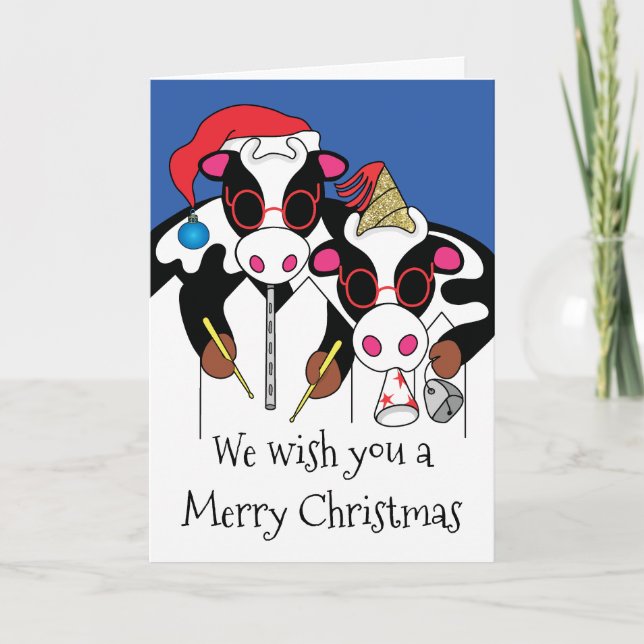 "God jul och Lycklig Moo Year"-hälsningskort Helgkort (Framsida)