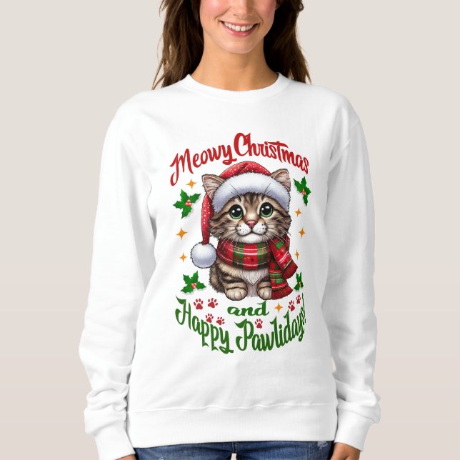 God jul och Lycklig Pawlidays Hälsning T Shirt (Framsida)