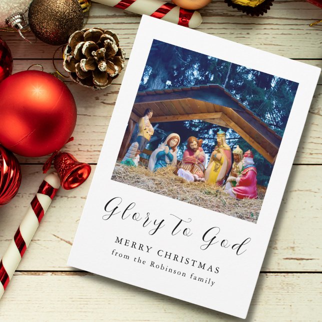 God jul och nativitetsscen julkort (Skapare uppladdad)