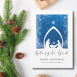 God jul och nativitetsscen julkort