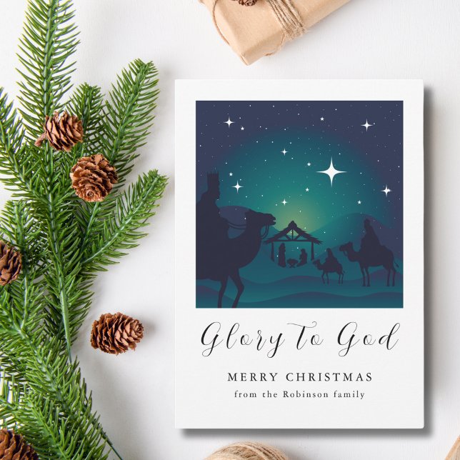 God jul och nativitetsscen julkort (Skapare uppladdad)