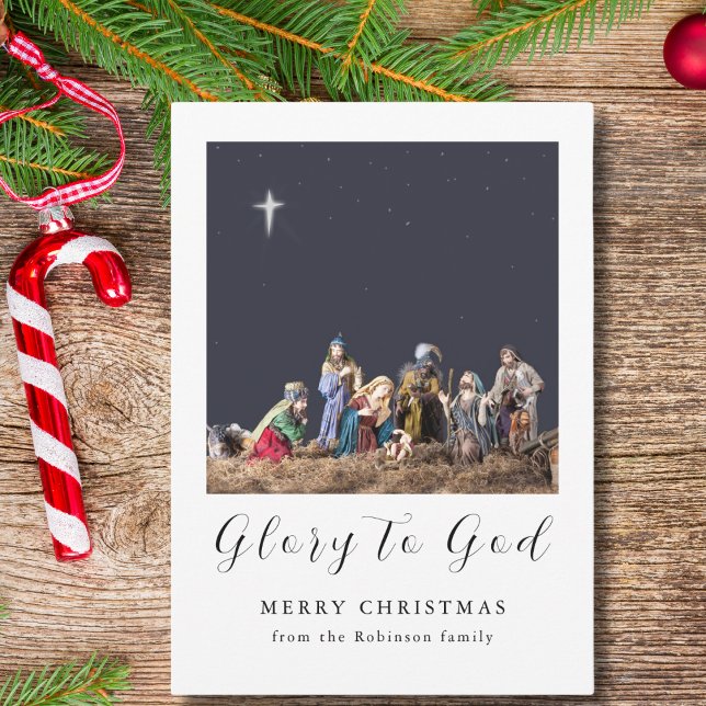 God jul och nativitetsscen julkort (Skapare uppladdad)