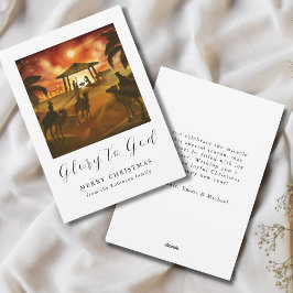 God jul och nativitetsscen julkort