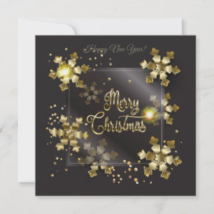 god jul och nyår! 2022 Guld lyx Julkort