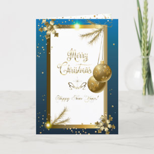 God jul och nyår! 2023 Guld lyx Helgkort