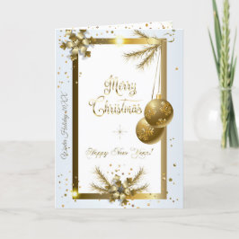 God jul och nyår! 2025 Guld lyx Helgkort