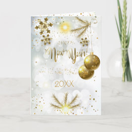 God jul och nyår! 20XX Guld Luxury Helgkort