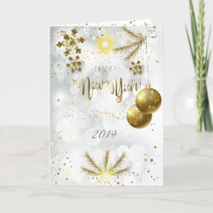 God jul och nyår! 20XX Guld Luxury Helgkort