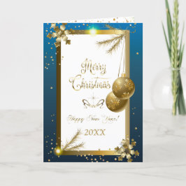 God jul och nyår! 20XX Guld Luxury Helgkort