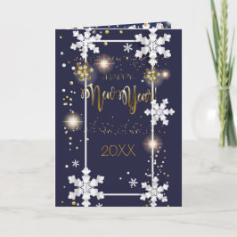 God jul och nyår! 20XX Guld Luxury Helgkort