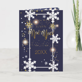 God jul och nyår! 20XX Guld Luxury Helgkort
