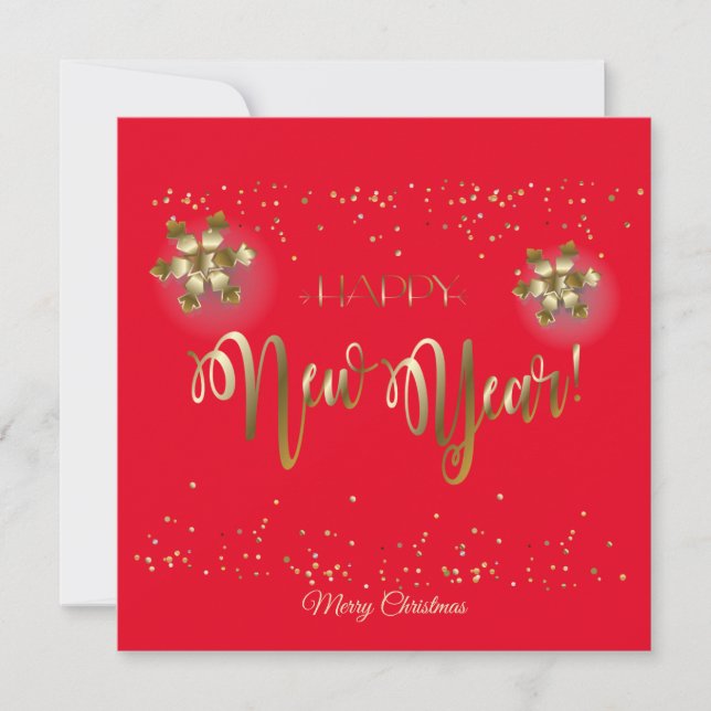 god jul och nyår! 20XX Guld Luxury Julkort (Framsida)