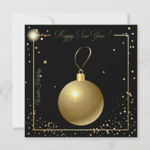 God jul och nyår! 20XX Guld Luxury Julkort