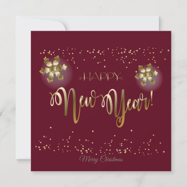 god jul och nyår! 20XX Guld Luxury Julkort (Framsida)