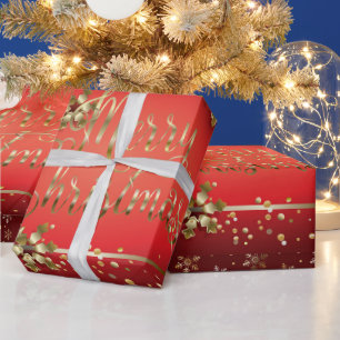 God jul och nyår! 20XX Guld Snö-lyx Presentpapper