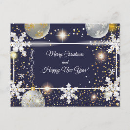 God jul och nyår! 20XX Silver Luxury Helg Vykort