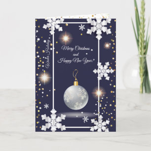God jul och nyår! 20XX Silver Luxury Helgkort