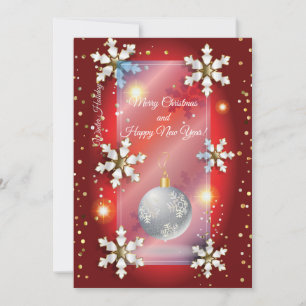 God jul och nyår! 20XX Silver Luxury Julkort