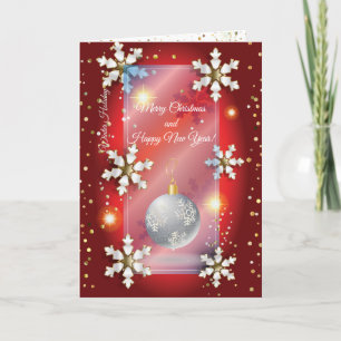 God jul och nyår! 20XX Silver Luxury Red Kort