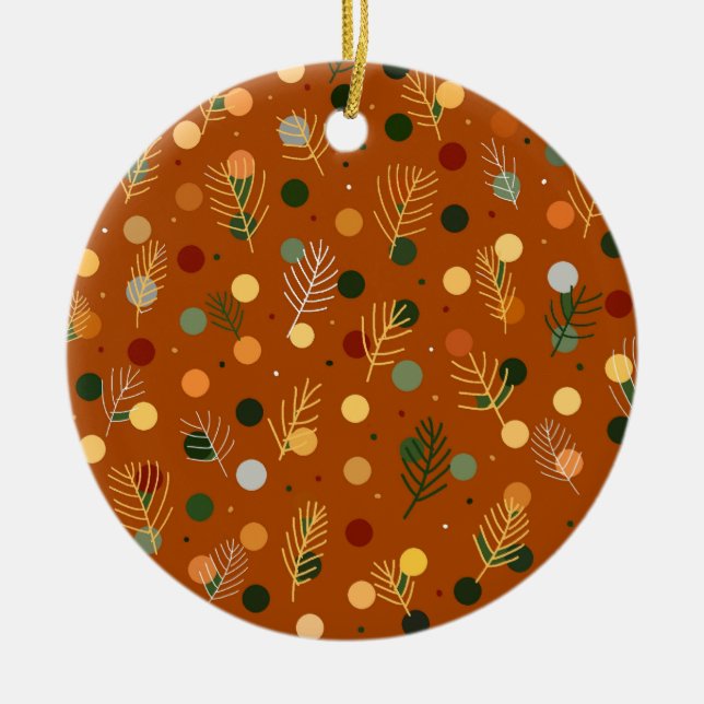 God jul och nyår mönster julgransprydnad keramik (Framsidan)