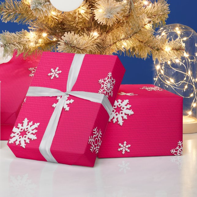 God jul och nyår White Snöflingor Presentpapper (Helgdagar)