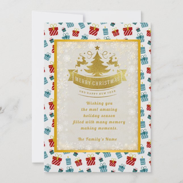 God jul och nyårspressionsbakgrund mönster julkort (Framsida)