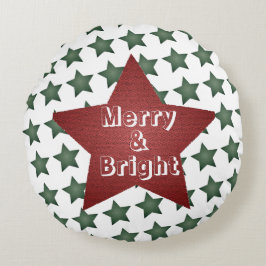 God jul och smart Star Mönster Rund Kudde