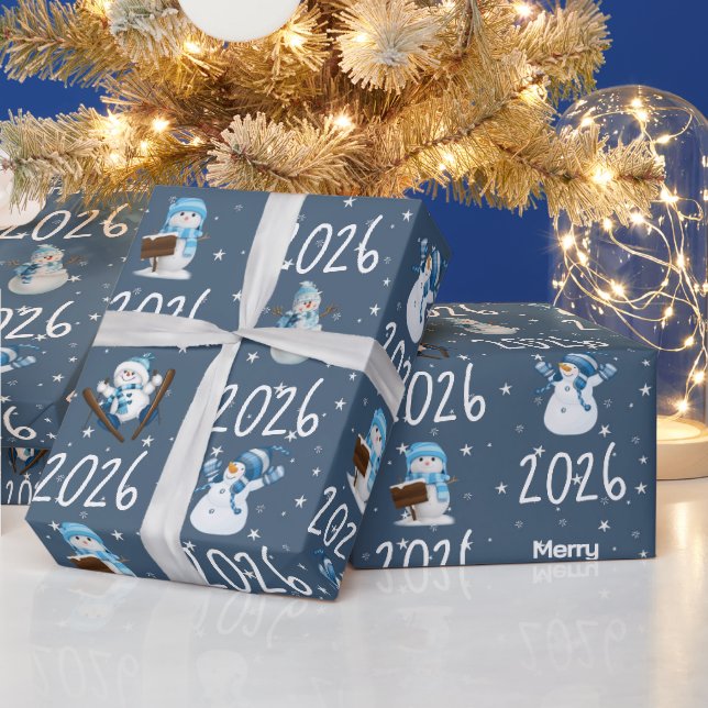 God jul och snöman för 2026 presentpapper (Helgdagar)